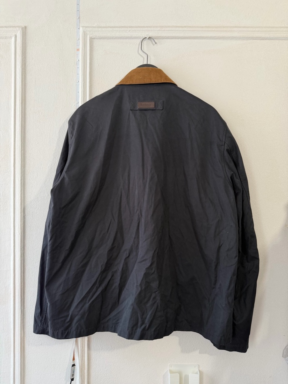 Barbour Navy Jacket with Brown Corduroy Collar - Picture 6 of 6